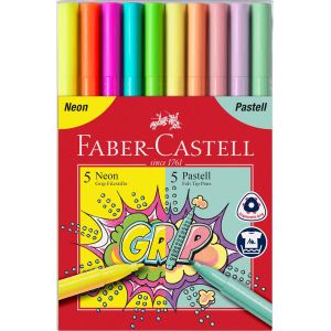 12 Feutres Faber Castell grip - néo et pastel