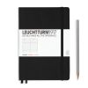 Carnet Leuchtturm rigide - 14,5x21cm - Noir -  Ligné