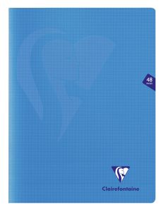 Cahier Clairefontaine Mimesys - 24x32 cm - 48 pages - petits carreaux - bleu