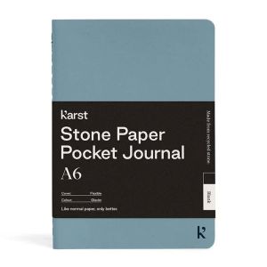 Carnet Papier Pierre Karst - 10,5x14,8 cm - Bleu acier - Pages blanches