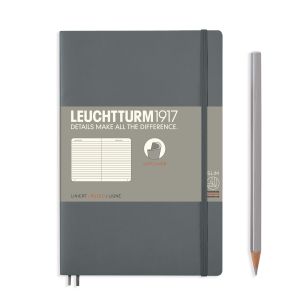 Carnet Leuchtturm souple - 12,5x19cm - Anthracite - Ligné