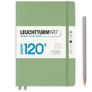 Carnet Leuchtturm Édition 120G rigide - 14,5x21cm - sauge - ligné