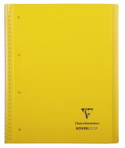 Cahier Clairefontaine Koverbook - A4+ - 160 pages - petits carreaux - jaune