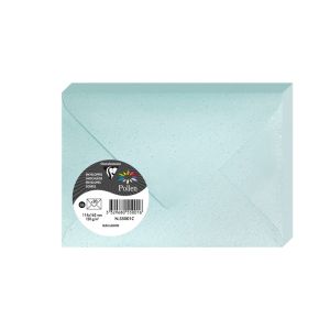 20 Enveloppes Pollen Clairefontaine - 114x162 mm - bleu lagon pailleté