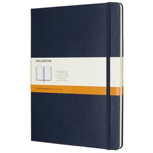 Carnet Moleskine Rigide - 19x25 cm - Ligné - Bleu saphir