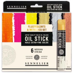 6 Oil Stick Sennelier - 6x38ml - Fluos et métalliques